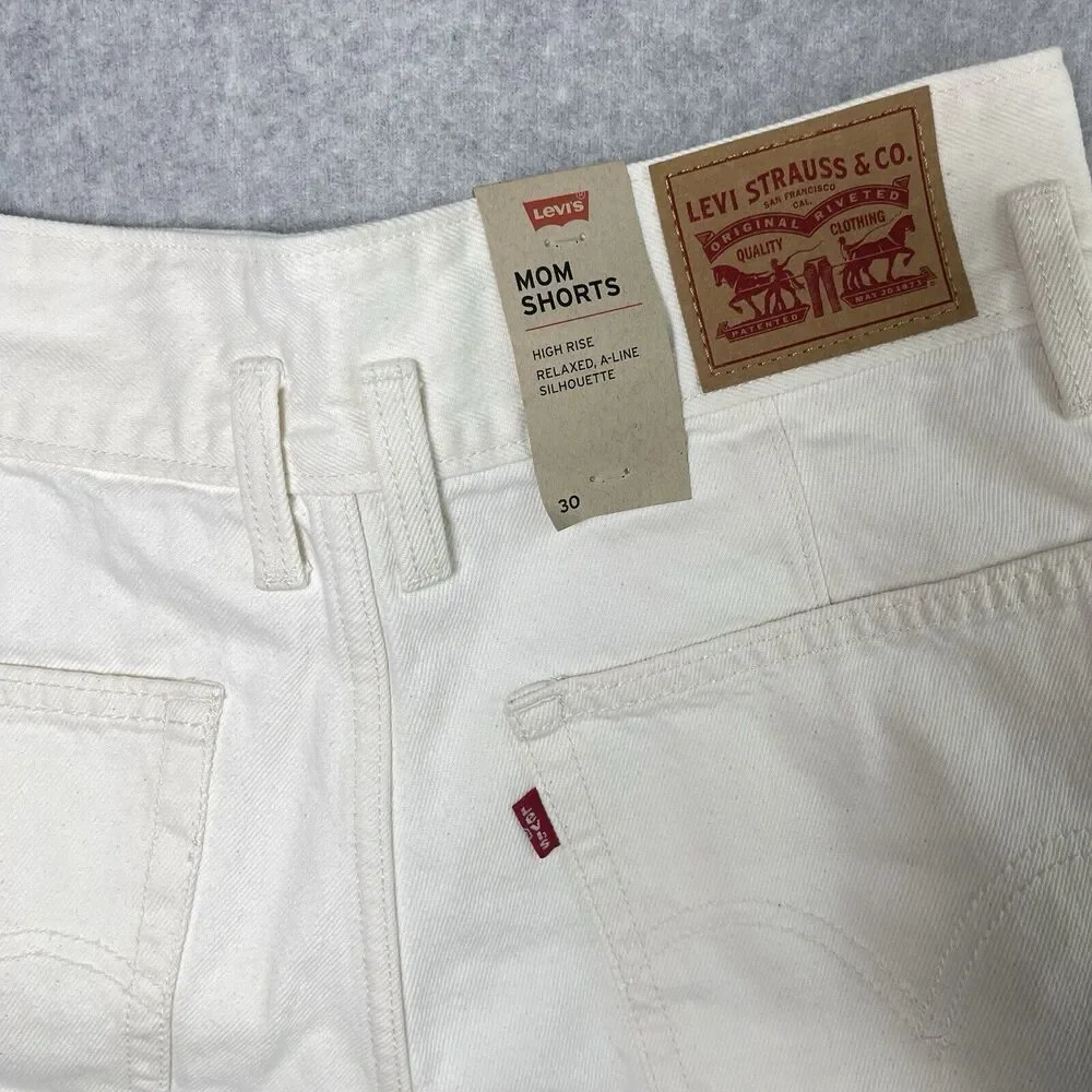 Levi's High Waisted Mom Shorts Women’s Size 30 Clean Sweep Ivory Y2K MSRP $49 - Picture 7 of 10
